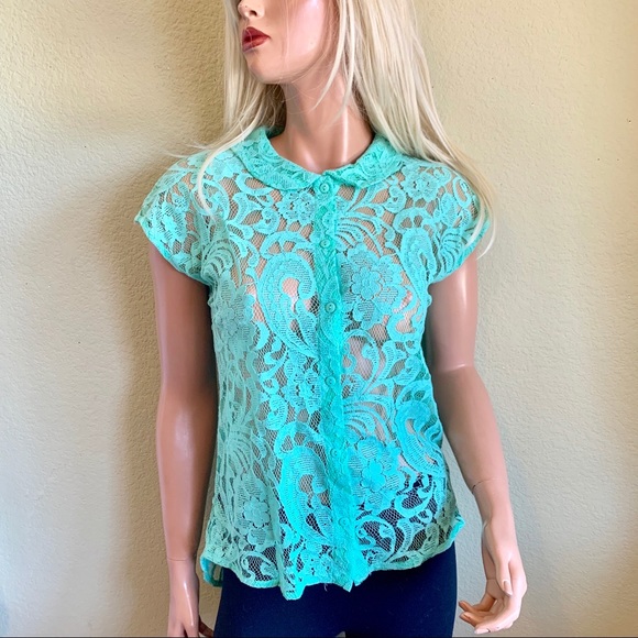 Tart Tops - TART Aquamarine Lace Top